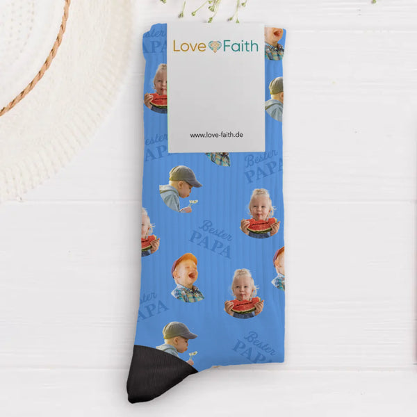 Bester Papa - Personalisierte Socken für die Familie mit Foto